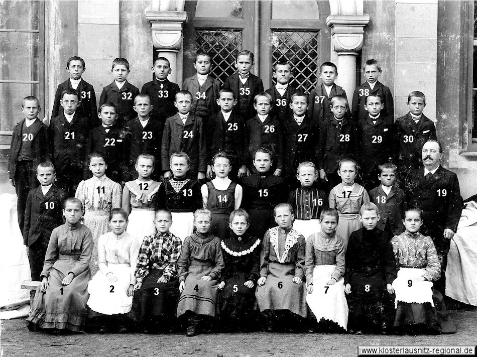 Klassenfoto aus dem Jahr 1892 mit Lehrer Wilhelm Gruner